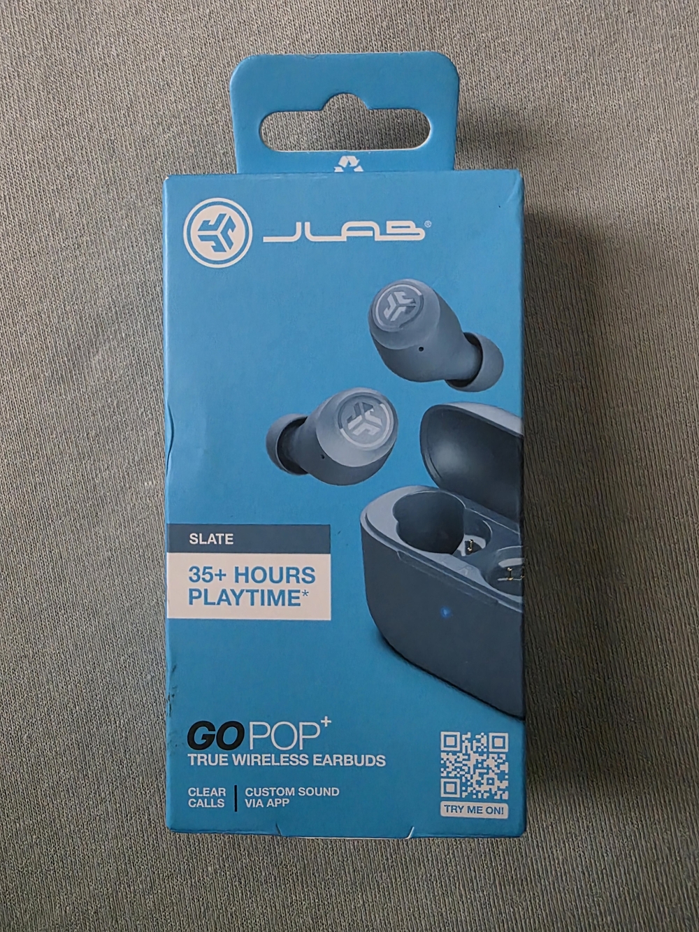 JLab GO POP+ True Wireless Earbuds — Slate Blue